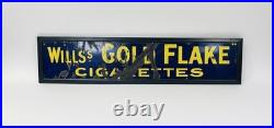 Very Large Vintage original enamel' Will's Gold Flake' Advertising sign antique