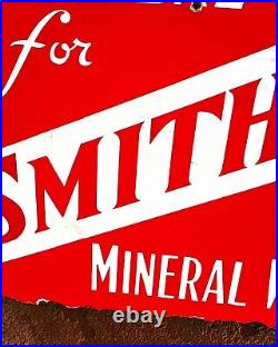 Very Rare Smith & Co's Mineral Water Double Sided Original Enamel Sign 1920s