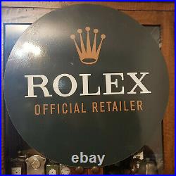 Very Rare Vintage Green Rolex Dealer Shop Display Sign Enamel 24