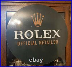 Very Rare Vintage Green Rolex Dealer Shop Display Sign Enamel 24 / G026