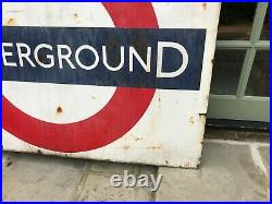 Very large vintage metal/enamel London Underground sign