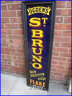 Vintage 1914 Ogdens St Bruno Pub Enamel metal Sign Very clean condition S-side