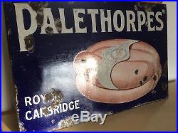 Vintage 1920/30 Enamel Sign Palethorpes Royal Cambridge Sausages