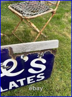 Vintage 1920. S-30 S Enamel Rowntrees Chocolates Sign Advertising Sign