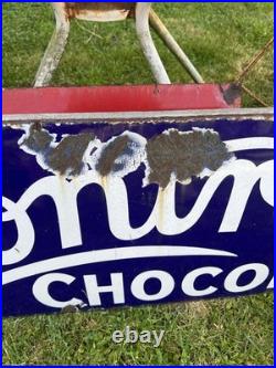 Vintage 1920. S-30 S Enamel Rowntrees Chocolates Sign Advertising Sign