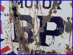 Vintage 1920s Enamel BP Motor Spirit Advertising Sign. 46 X 3