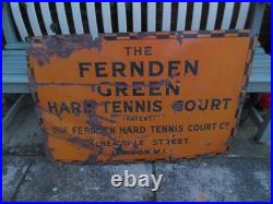 Vintage 1920s Ferndon Lawn Tennis Co Albermarle St London W1 Enamel Metal Sign