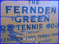 Vintage 1920s Ferndon Lawn Tennis Co Albermarle St London W1 Enamel Metal Sign