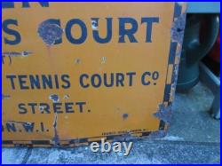Vintage 1920s Ferndon Lawn Tennis Co Albermarle St London W1 Enamel Metal Sign