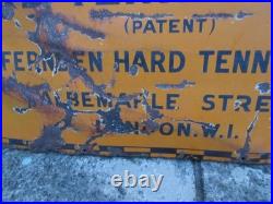 Vintage 1920s Ferndon Lawn Tennis Co Albermarle St London W1 Enamel Metal Sign