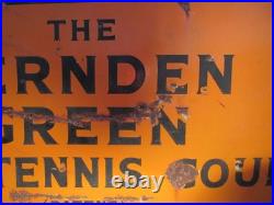Vintage 1920s Ferndon Lawn Tennis Co Albermarle St London W1 Enamel Metal Sign