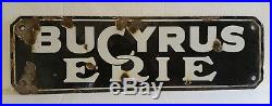 Vintage 1927 Steam Engine Shovel Bucyrus Erie Co. Advertising Enameled Sign 25