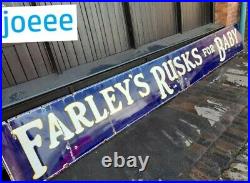 Vintage 1930's Farleys Rusks For Baby Large Rare Original 2 Piece Enamel Sign