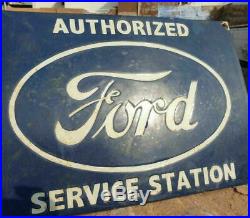Vintage 1930's Old Antique Rare Ford Parts Porcelain Enamel Sign, Collectible