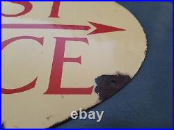 Vintage 1930s on Post Box Post Office Enamel Sign Fantastic Condition
