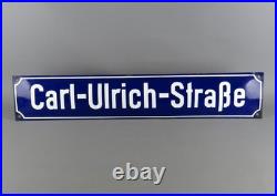 Vintage 1940s German Enamel Street Sign Carl Ulrich Strasse (Bad Wimpfen)