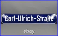 Vintage 1940s German Enamel Street Sign Carl Ulrich Strasse (Bad Wimpfen)