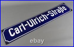 Vintage 1940s German Enamel Street Sign Carl Ulrich Strasse (Bad Wimpfen)