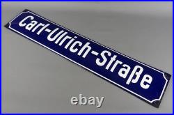 Vintage 1940s German Enamel Street Sign Carl Ulrich Strasse (Bad Wimpfen)