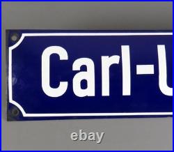 Vintage 1940s German Enamel Street Sign Carl Ulrich Strasse (Bad Wimpfen)