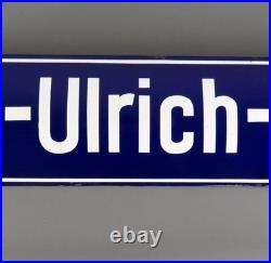 Vintage 1940s German Enamel Street Sign Carl Ulrich Strasse (Bad Wimpfen)
