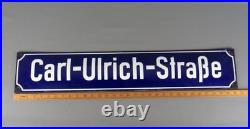 Vintage 1940s German Enamel Street Sign Carl Ulrich Strasse (Bad Wimpfen)