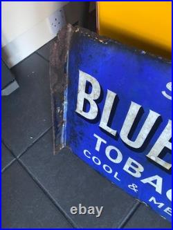 Vintage 1940s Original Blue Bell Tobacco Double Sided Metal Enamel Sign