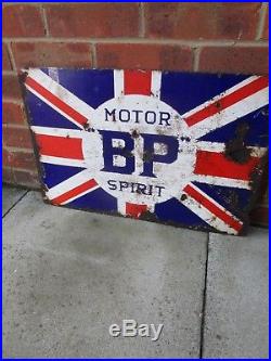 Vintage 1950s Garage forecourt BP motor oil Enamel Sign used condition