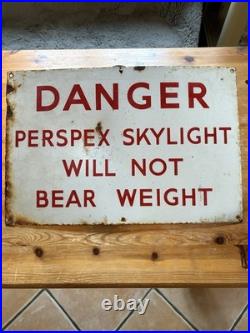 Vintage 1960's Enamel Warning Sign, Genuine, Not Cheap Reproduction