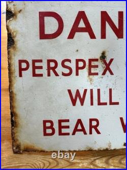 Vintage 1960's Enamel Warning Sign, Genuine, Not Cheap Reproduction
