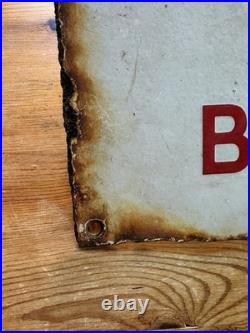 Vintage 1960's Enamel Warning Sign, Genuine, Not Cheap Reproduction
