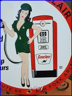 Vintage 1961 Joe's Sinclair Porcelain Enamel Pump Sign Gas Oil Pump Plate Az