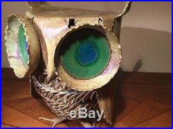 Vintage 1968 CURTIS JERE Metal OWL with Enamel Eyes Signed