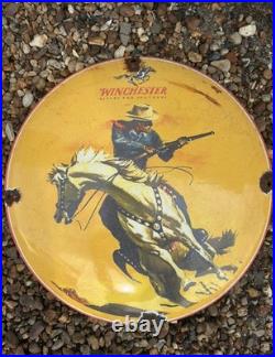 Vintage 1970's Winchester Rifles & Shotguns Suppliers 12 Diameter Enamel Sign