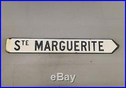 Vintage 1970s French Enamel Road Sign Post Ste Marguerite 90cm x 11.5cm