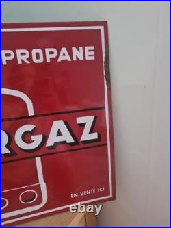 Vintage 50s French Double Sided Antargaz Enamel Sign Exellent Display Addition
