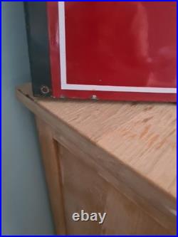 Vintage 50s French Double Sided Antargaz Enamel Sign Exellent Display Addition