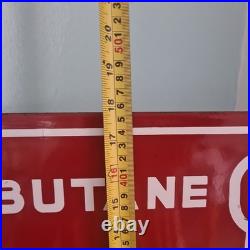 Vintage 50s French Double Sided Antargaz Enamel Sign Exellent Display Addition