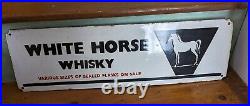 Vintage 61 x 18.5 cm White Horse Whisky enamel pub / bar advertising sign