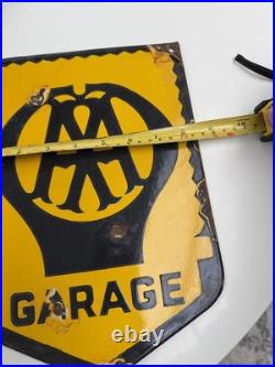 Vintage AA Garage Enamel Advertising Sign Mancave-Classic car garage -workshop