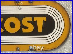 Vintage ATCOST Enamel Sign Original Farm Advertising