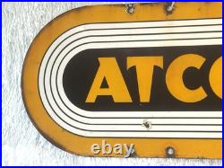 Vintage ATCOST Enamel Sign Original Farm Advertising