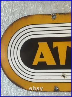 Vintage ATCOST Enamel Sign Original Farm Advertising