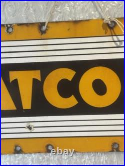 Vintage ATCOST Enamel Sign Original Farm Advertising