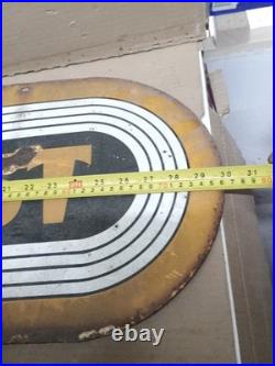 Vintage ATCOST enamel sign farm building Britains Barn Mancave collectable 70s