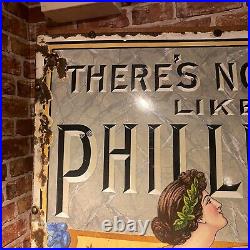 Vintage Advertising Phillips Tea Enamel Sign #4928
