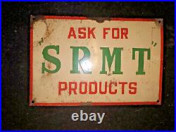 Vintage Advertising Porcelain Enamel Sign S R M T Travels And Transport Service