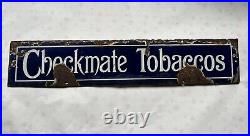 Vintage Advertising Sign, Checkmate Tobacco Original enamel Rare