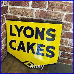 Vintage Advertising Sign Lyons Cakes Enamel Sign #4566
