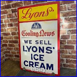 Vintage Advertising Sign Lyons Ice Cream Enamel Sign #4677